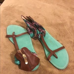 Ann Taylor LOFT Fabric Ankle Sandals